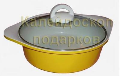 Посуда с керамическим покрытием Ecoramic (Экорамик) Сотейник - 2л. цвет: жёлтый - белая керамика Размер: d - 24см. (верх) Производство: Ю. Корея    Цена - 2400.00 руб.