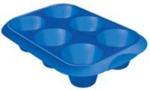 Силиконовая форма для выпечки "Куличик-6" цвет синий, чёрный