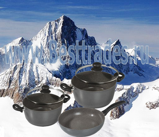 Stoneline Посуда с каменным покрытием wx6691 Набор посуды 5 предмета (серый)