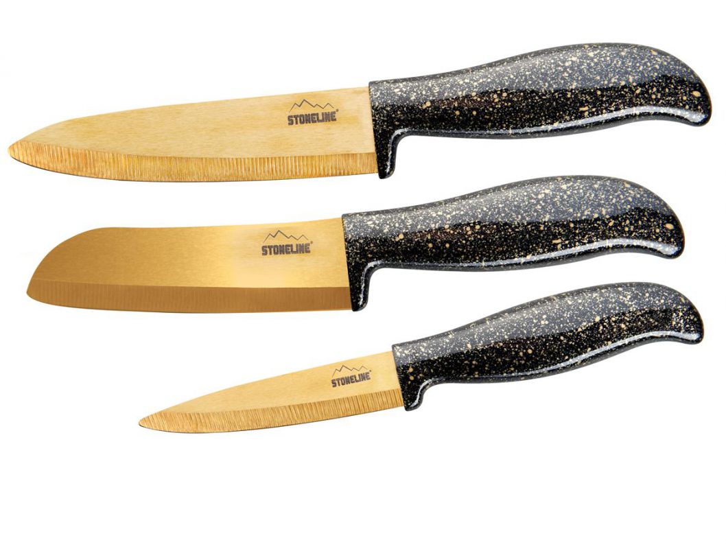 Ножи керамические (набор из 3 шт) Золото